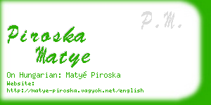 piroska matye business card